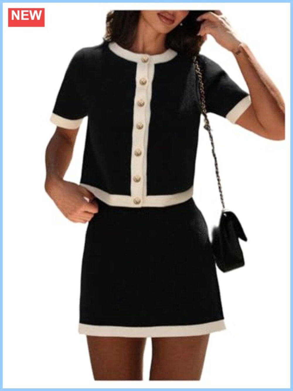 Women's 2 Piece Sweater Skirt Set Button Up A Line Casual Outfit